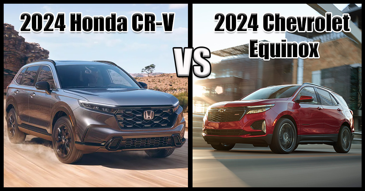 Honda CR-V and a Chevrolet Equinox compared in the 2024 Year models.