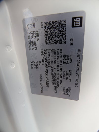 2025 Chevrolet Express Cargo 2500 WT