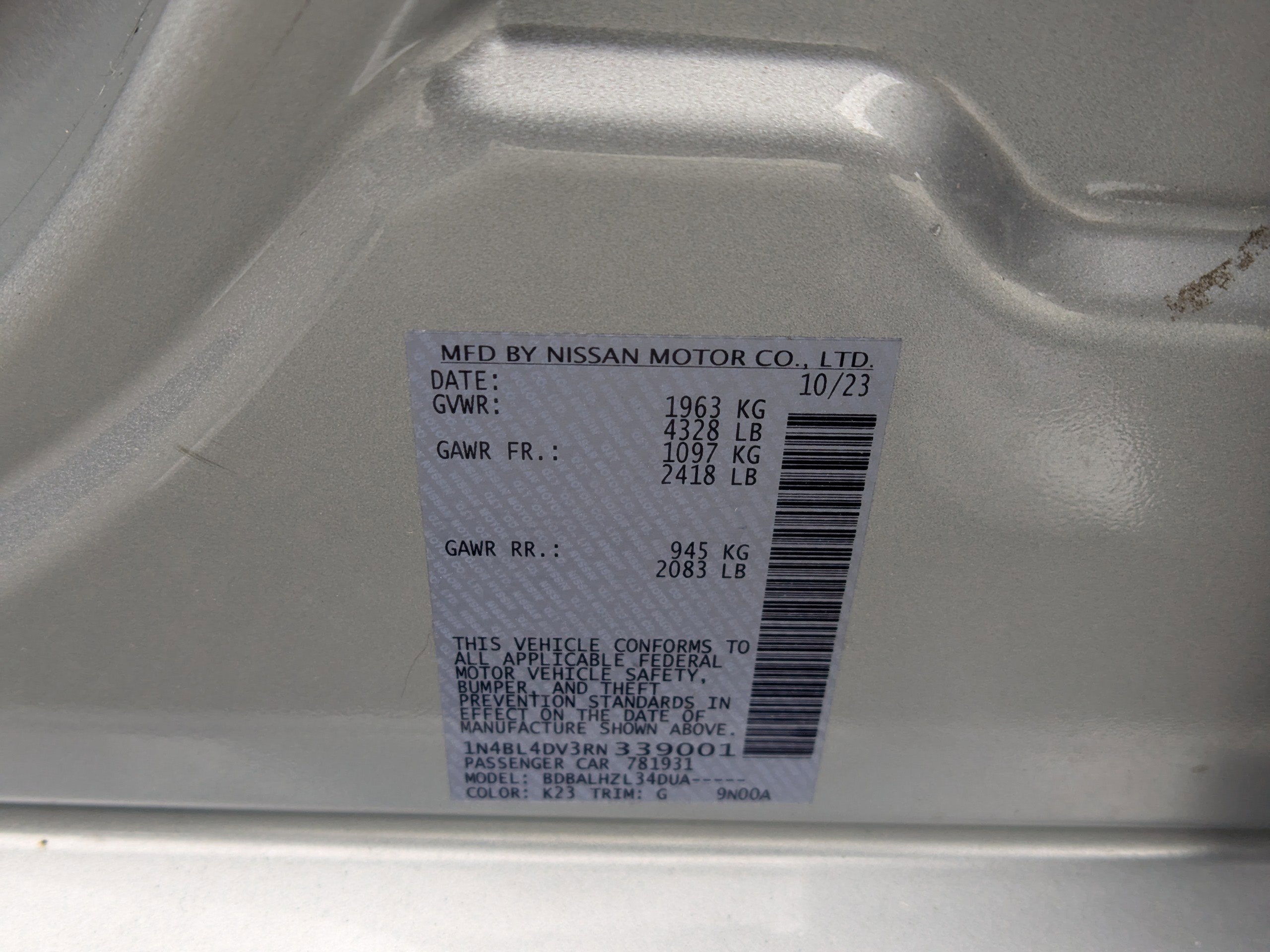2024 Nissan Altima 2.5 SV