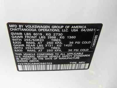 2021 Volkswagen Atlas 3.6L V6 SEL Premium