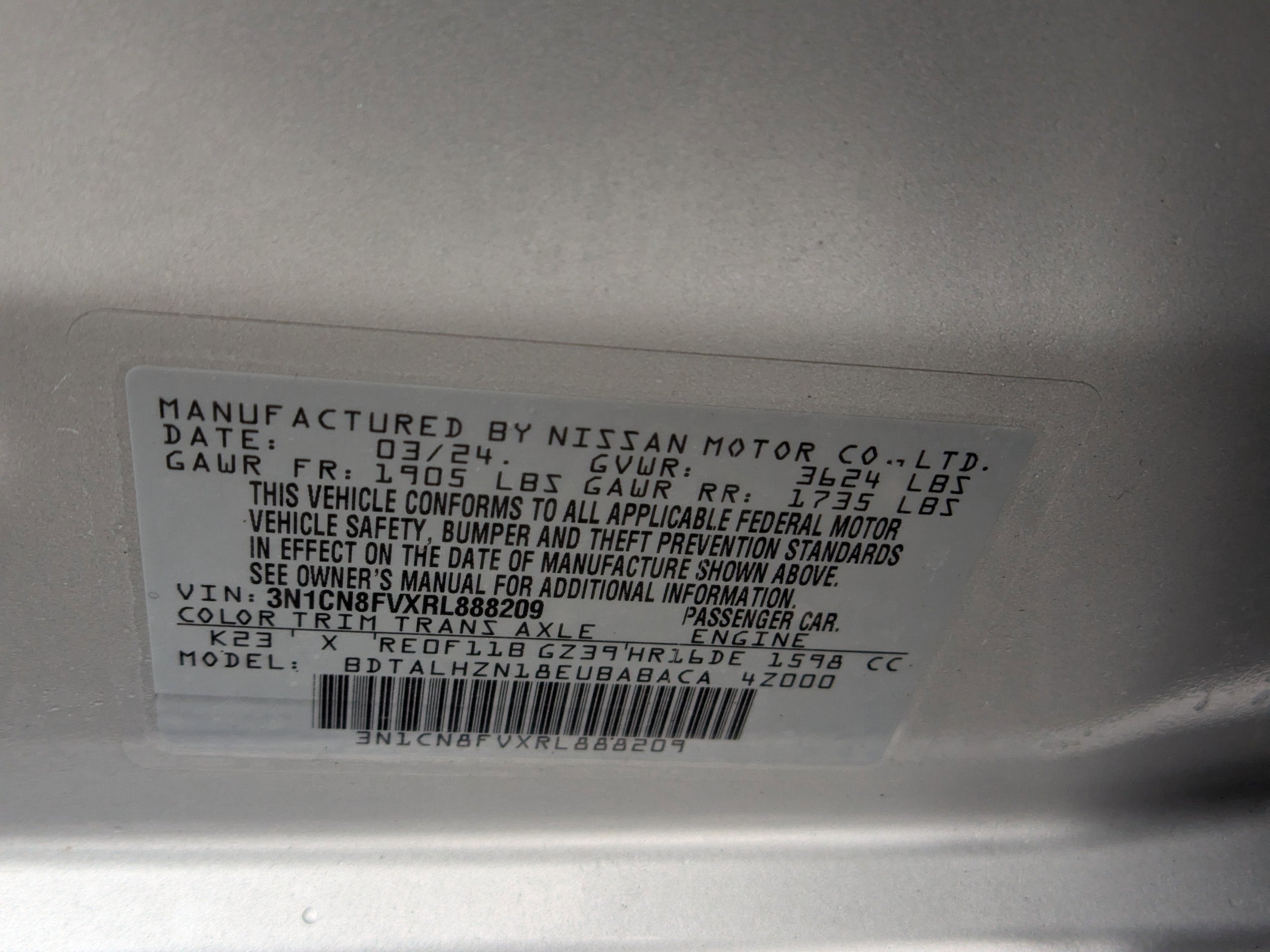 2024 Nissan Versa SR