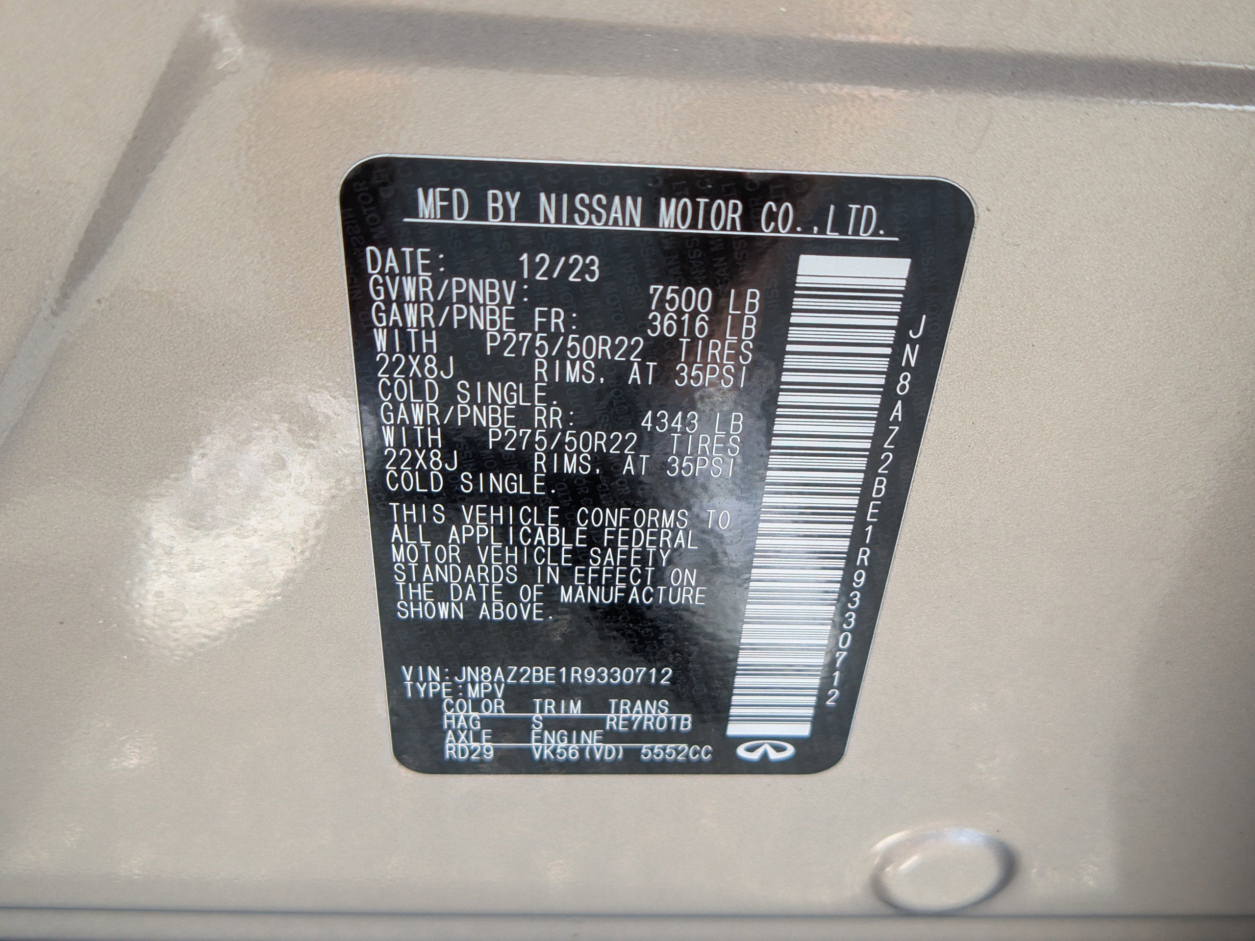 2024 INFINITI QX80 SENSORY